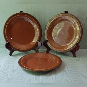 NWT Adobe Red Ceramic Dessert Plates (3)